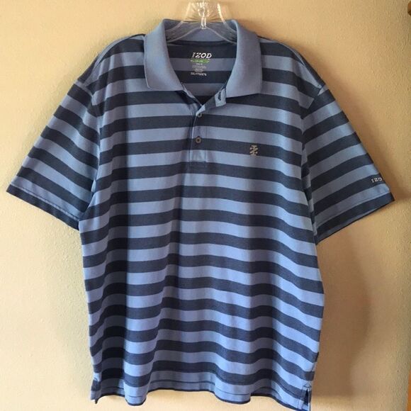 Izod Blue and Grey Polo Shirt - Picture 1 of 5